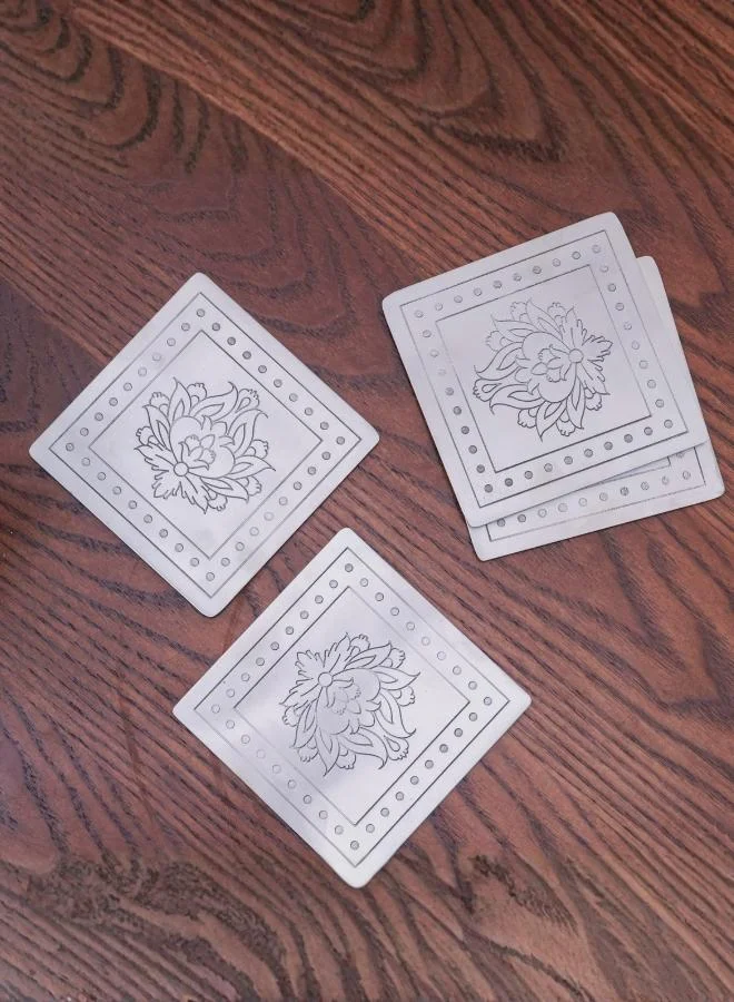 Casa Quesera Square Amara silver , Brass Coasters, set of four